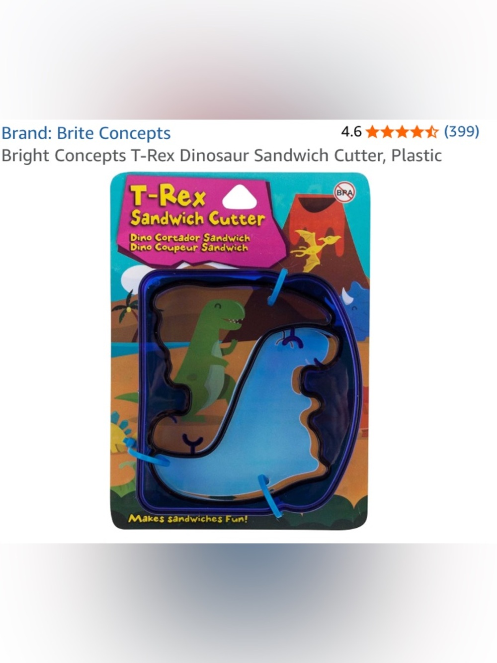 Blue T-Rex Sandwich Cutter